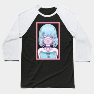 Anime girl, pastel goth satanic pentagram otaku Baseball T-Shirt